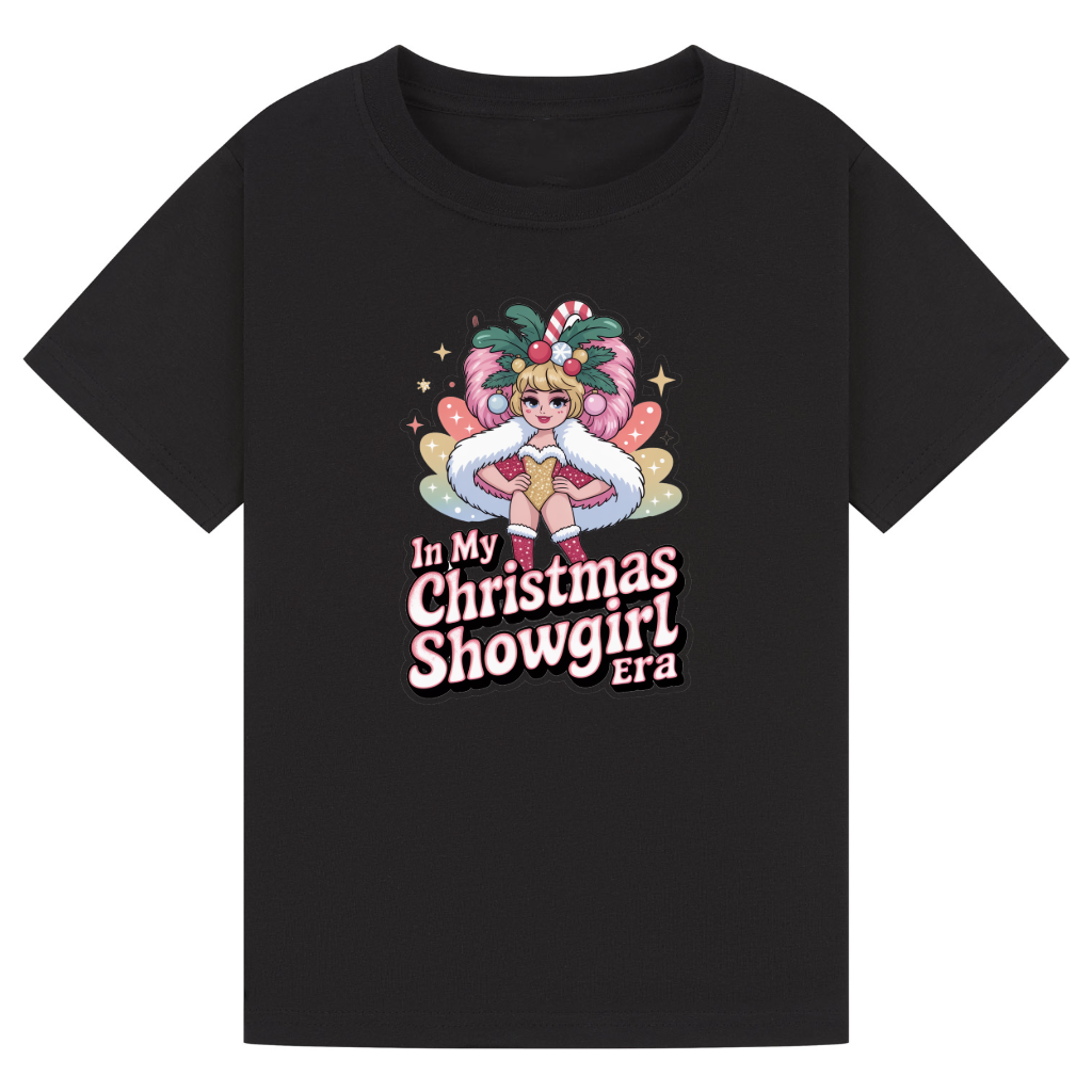 In My Christmas Showgirl Era T-Shirt - Festive Tee for Kids & Adults - Matching Christmas Shirt - Plus Size