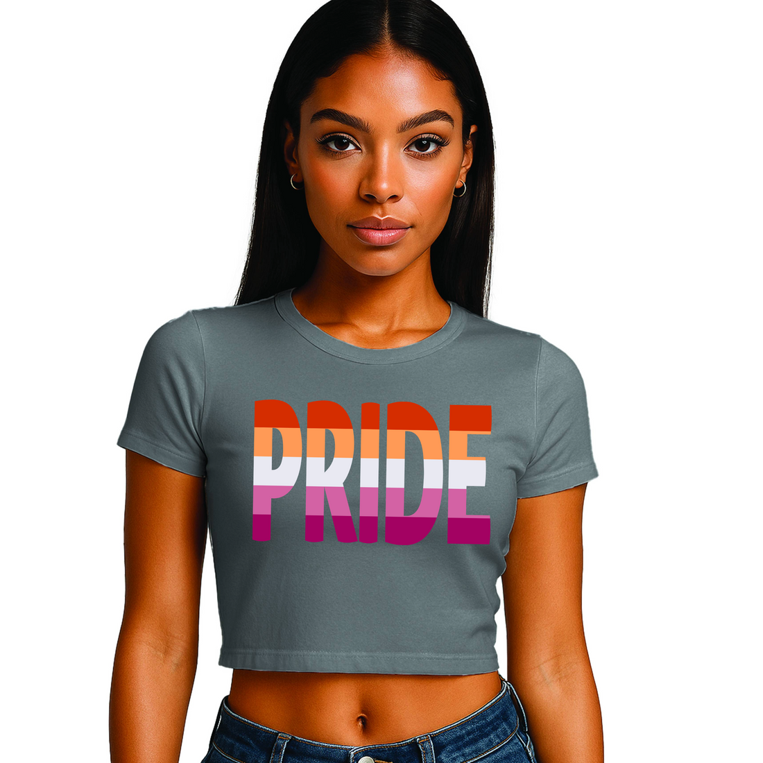Lesbian Pride 3 designs Cropped T-Shirt | Pride Wear | Sizes UK 4–28