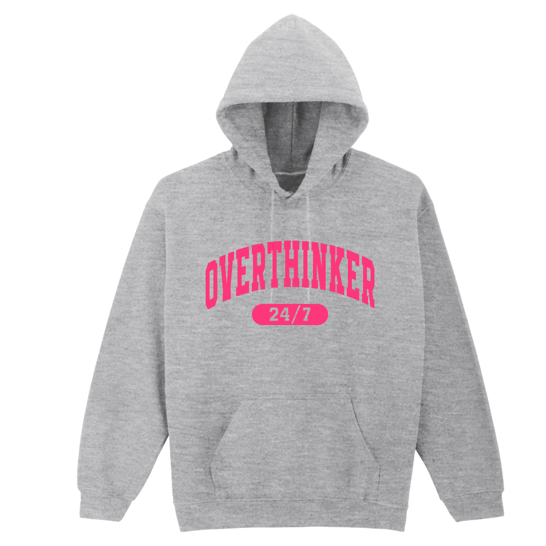 Overthinker Slogan Hoodie - plus size available