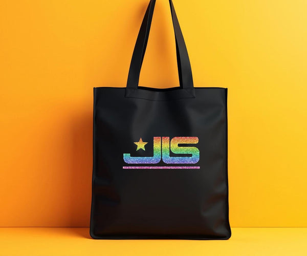 JLS Rainbow Glitter Logo Tote Bag: Music Fan Merch