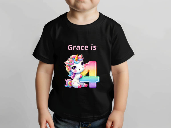 Personalized Unicorn Birthday T-Shirt: Custom Party Favor