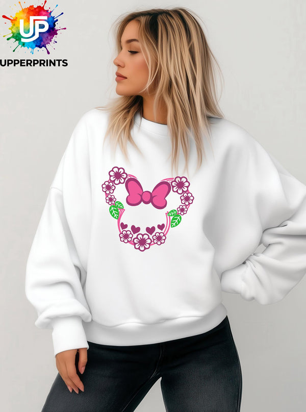 Floral Bow Minnie Mouse Ears Sweatshirt | Mummy and me Jumper Disney