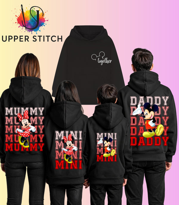 Personalised Disney Family Matching Hoodies – Mummy Daddy Mini – Mickey or Minnie - Trip Outfit