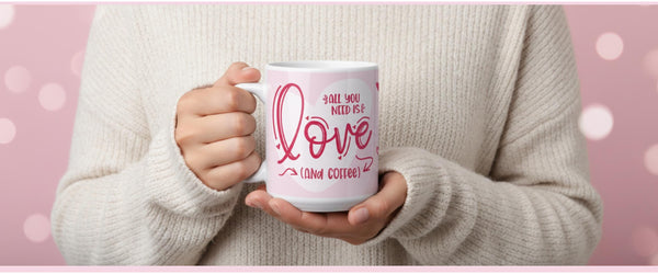 All You Need Is Love (And Coffee) Mug – Valentine’s Coffee Mug – Cute Love Quote Mug – 11oz Ceramic Mug