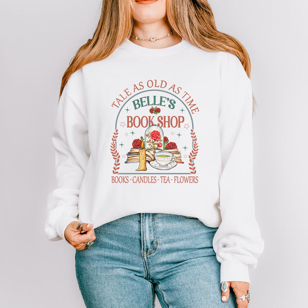 Belle's Bookshop Sweatshirt – Fairytale Literary Crewneck, Plus Size
