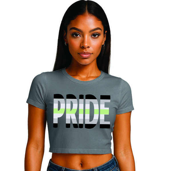 Agender Pride 3 designs Cropped T-Shirt | Pride Wear | Sizes UK 4–28