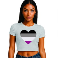 Asexual Pride 3 designs Cropped T-Shirt | Pride Wear | Sizes UK 4–28