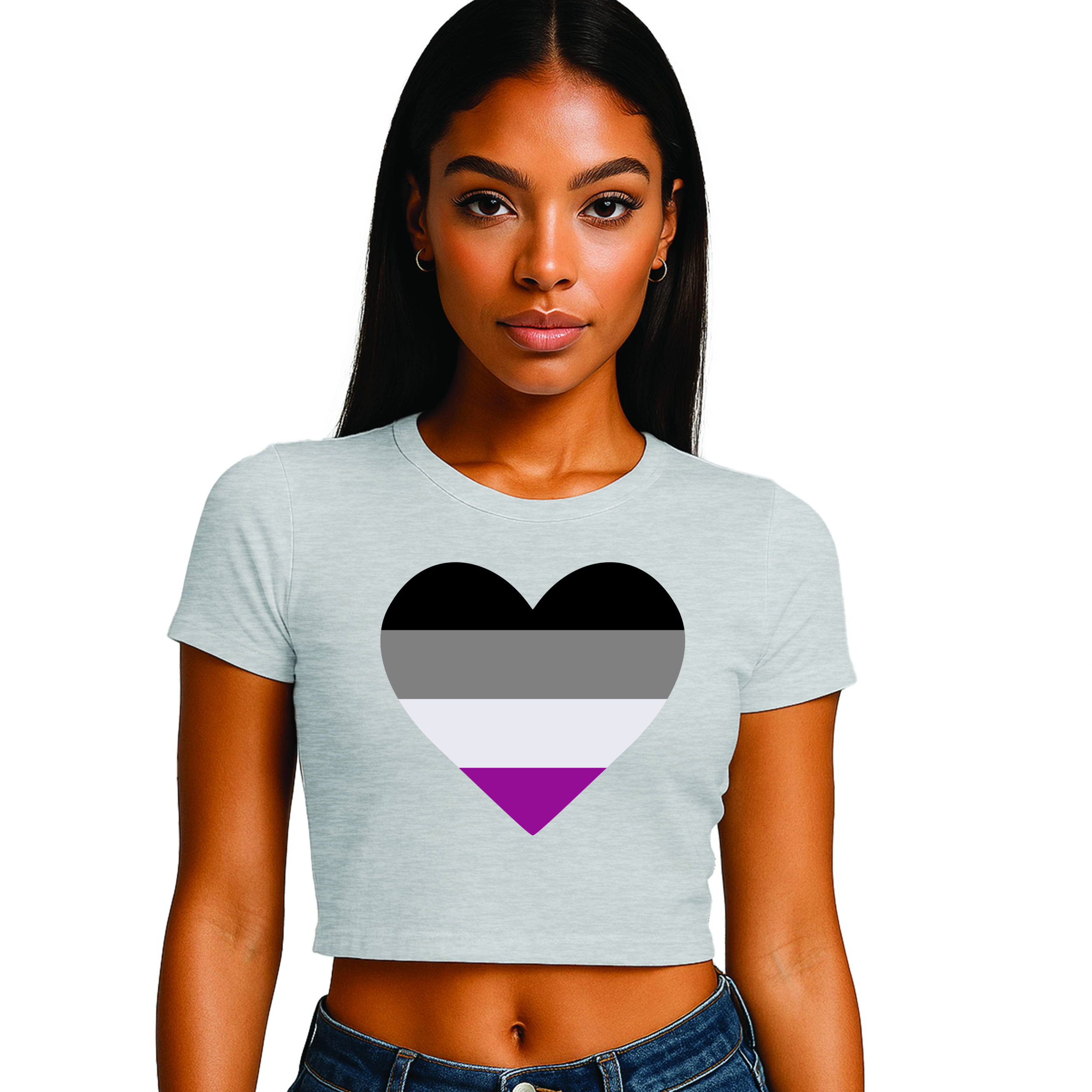 Asexual Pride 3 designs Cropped T-Shirt | Pride Wear | Sizes UK 4–28