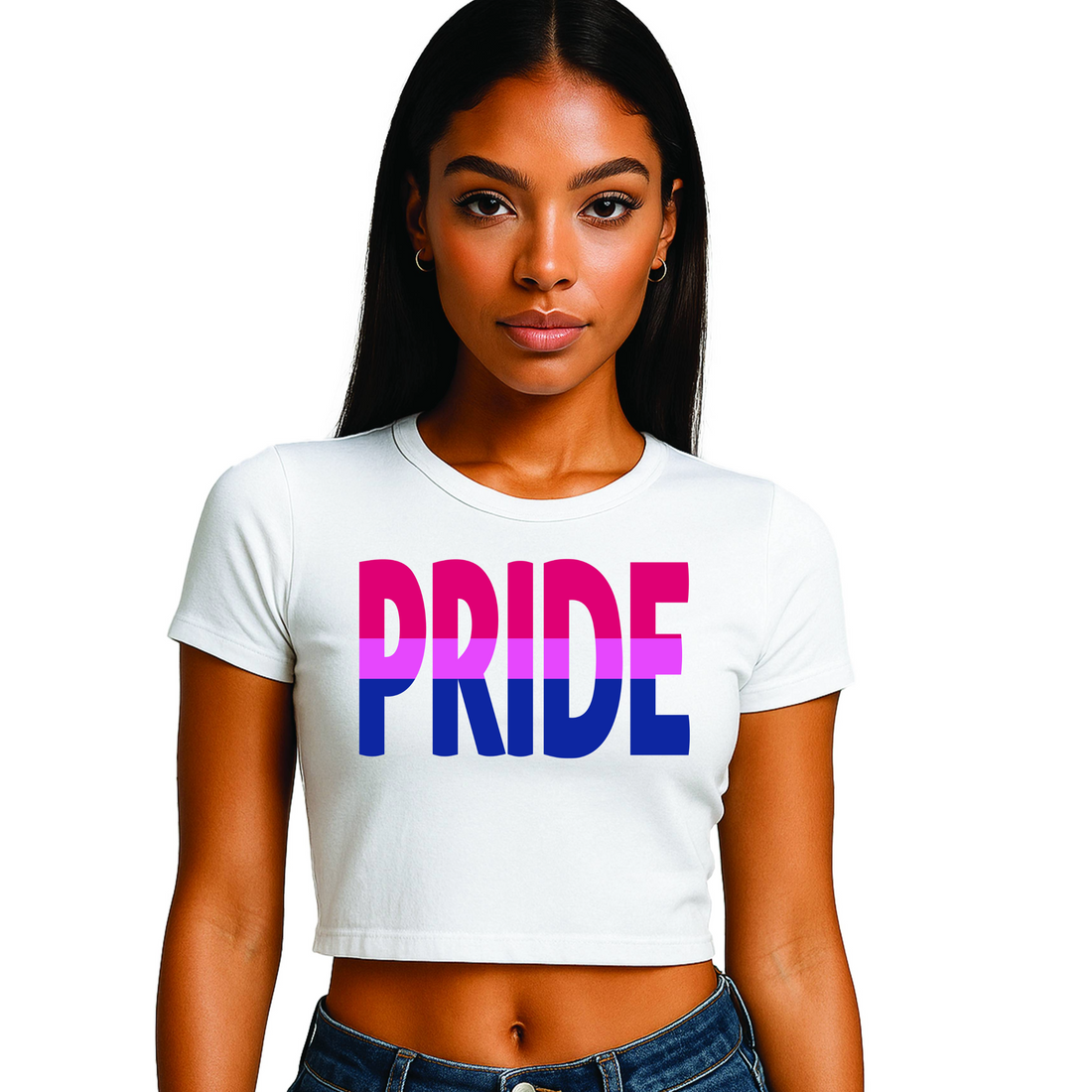 Bisexual Pride 3 designs Cropped T-Shirt | Pride Wear | Sizes UK 4–28