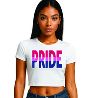 Bisexual Pride 3 designs Cropped T-Shirt | Pride Wear | Sizes UK 4–28