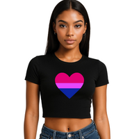 Bisexual Pride 3 designs Cropped T-Shirt | Pride Wear | Sizes UK 4–28