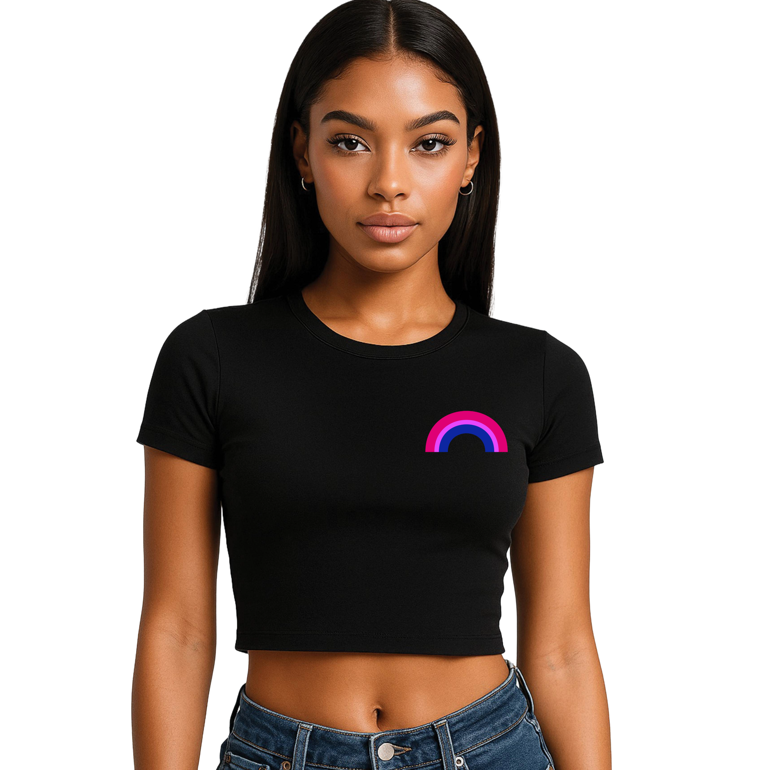 Bisexual Pride 3 designs Cropped T-Shirt | Pride Wear | Sizes UK 4–28
