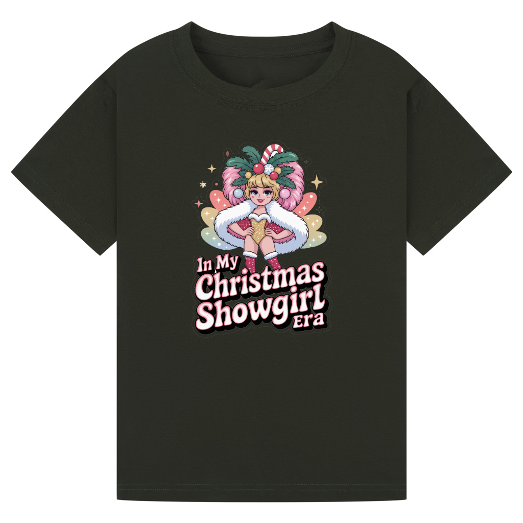 In My Christmas Showgirl Era T-Shirt - Festive Tee for Kids & Adults - Matching Christmas Shirt - Plus Size