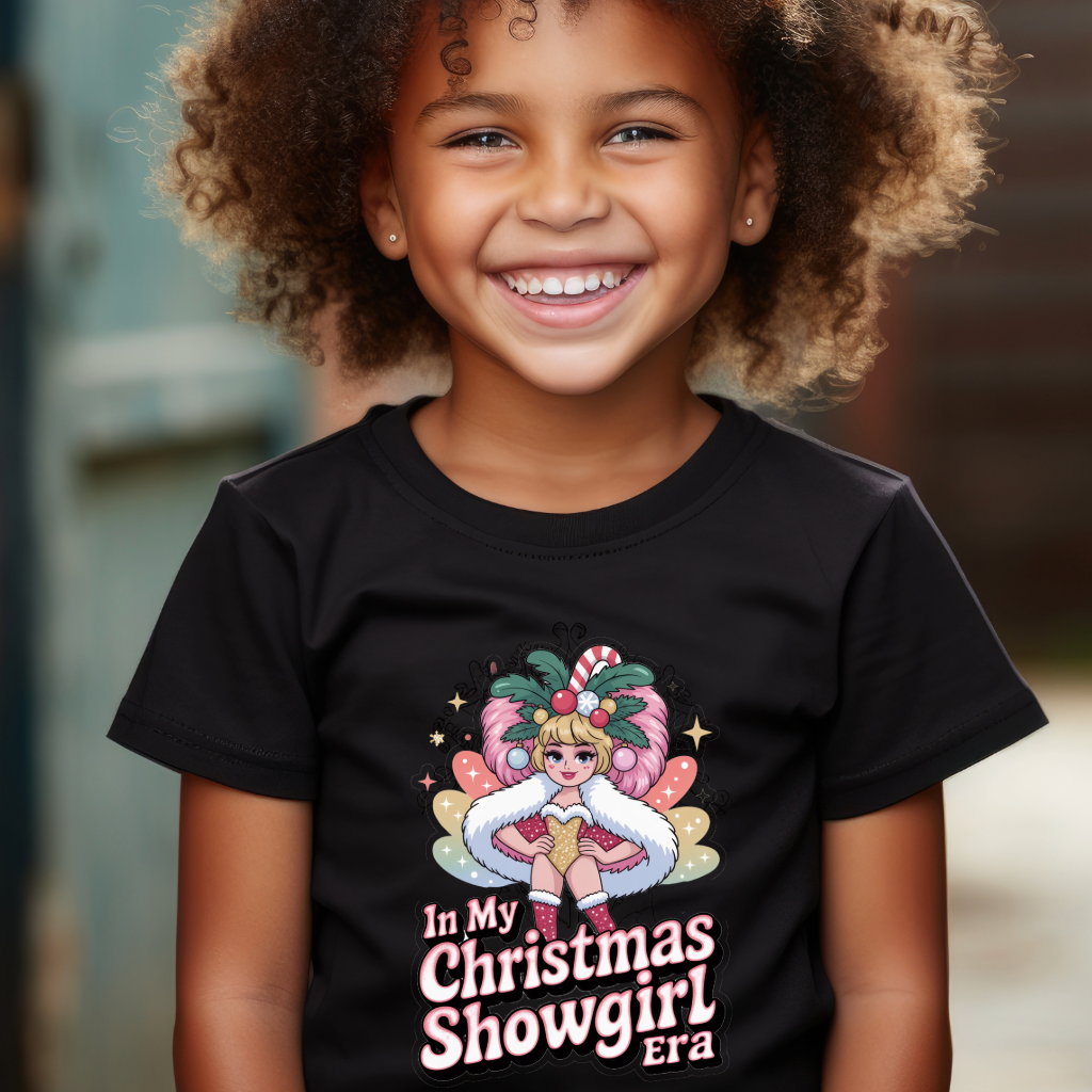 In My Christmas Showgirl Era T-Shirt - Festive Tee for Kids & Adults - Matching Christmas Shirt - Plus Size