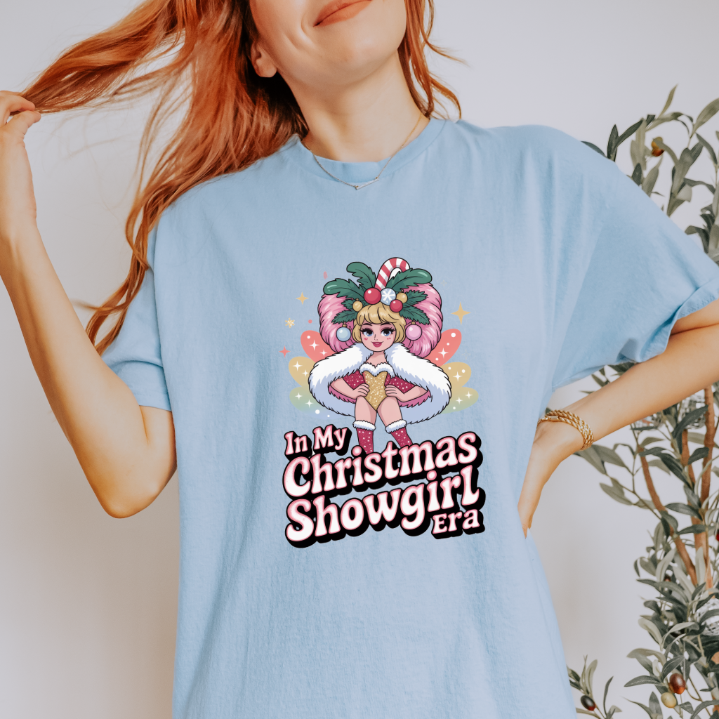 In My Christmas Showgirl Era T-Shirt - Festive Tee for Kids & Adults - Matching Christmas Shirt - Plus Size