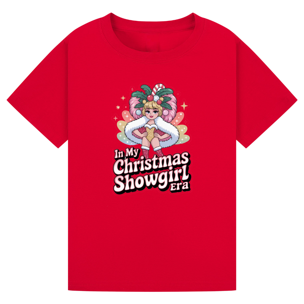In My Christmas Showgirl Era T-Shirt - Festive Tee for Kids & Adults - Matching Christmas Shirt - Plus Size