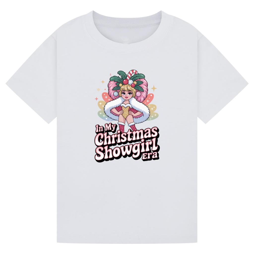 In My Christmas Showgirl Era T-Shirt - Festive Tee for Kids & Adults - Matching Christmas Shirt - Plus Size