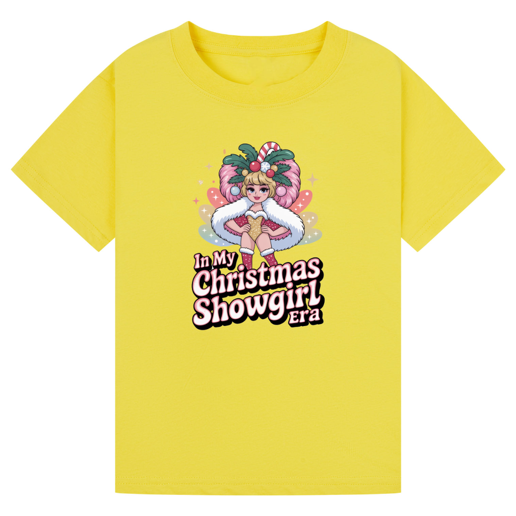 In My Christmas Showgirl Era T-Shirt - Festive Tee for Kids & Adults - Matching Christmas Shirt - Plus Size