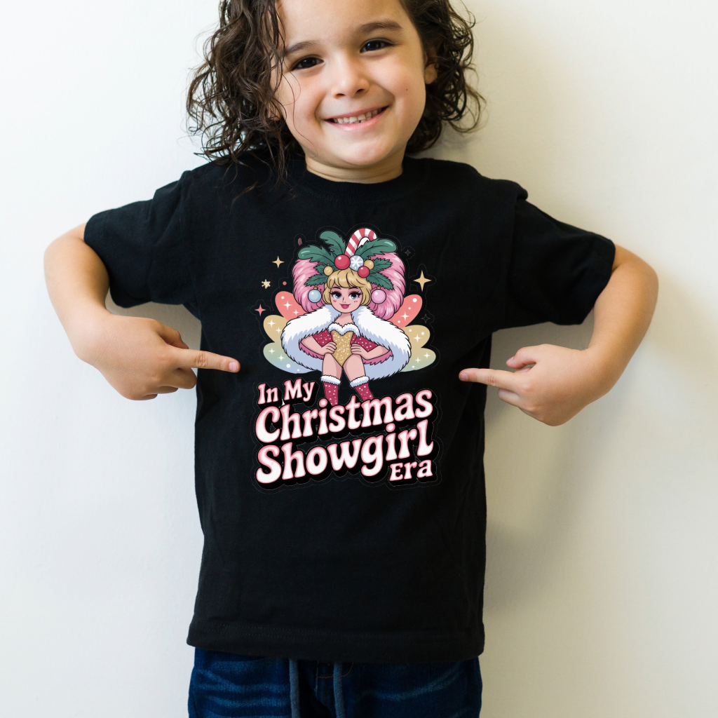 In My Christmas Showgirl Era T-Shirt - Festive Tee for Kids & Adults - Matching Christmas Shirt - Plus Size