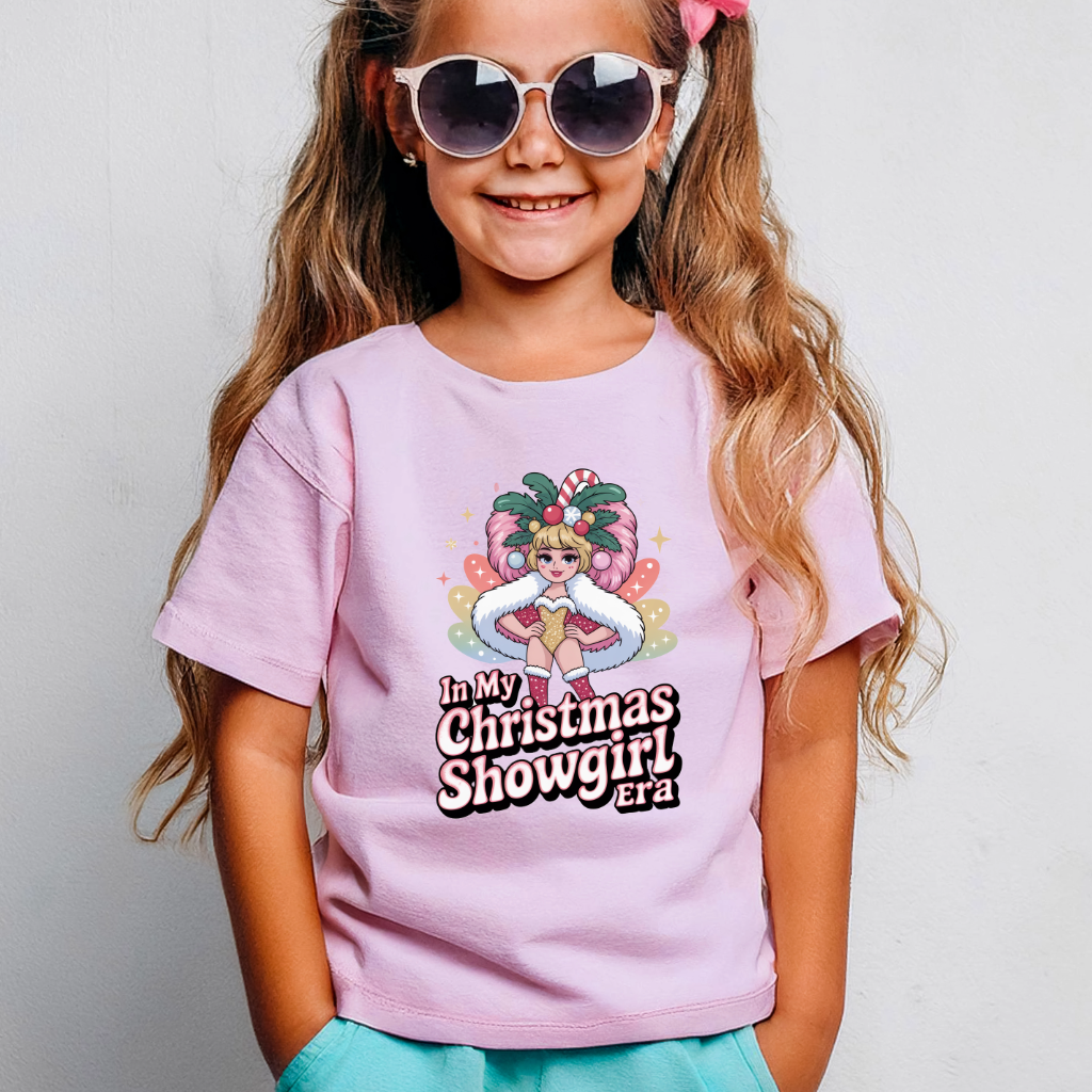 In My Christmas Showgirl Era T-Shirt - Festive Tee for Kids & Adults - Matching Christmas Shirt - Plus Size