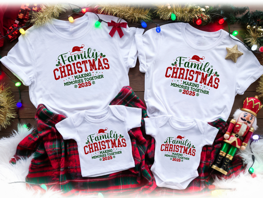 Family Christmas Making Memories Pyjamas | Matching Red Striped PJs