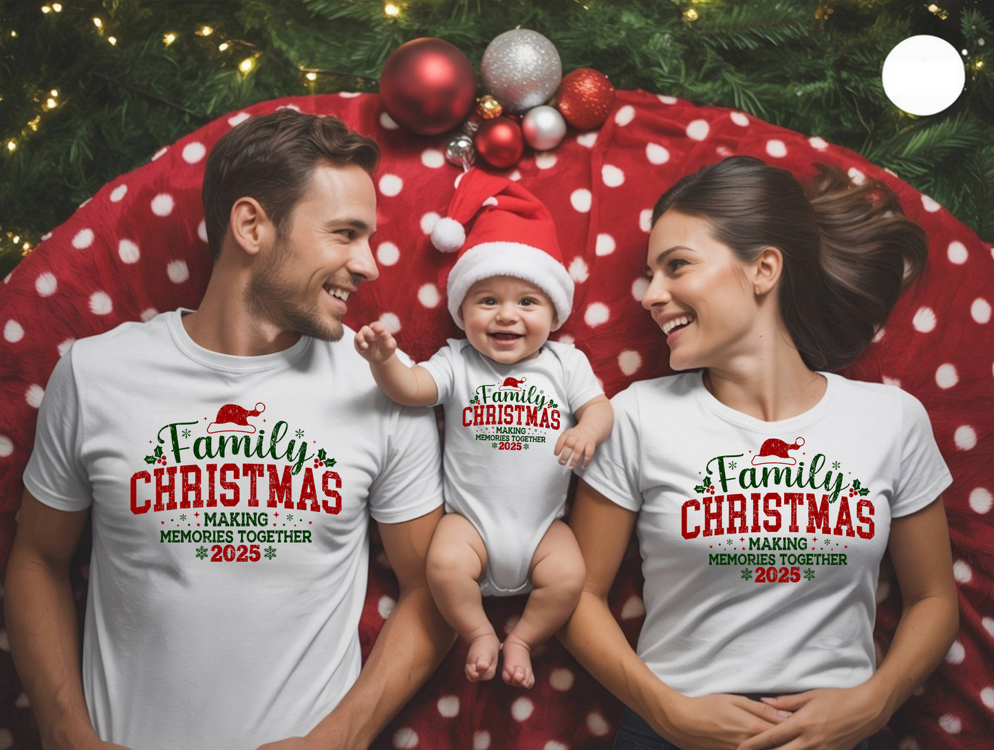 Family Christmas Making Memories Pyjamas | Matching Red Striped PJs