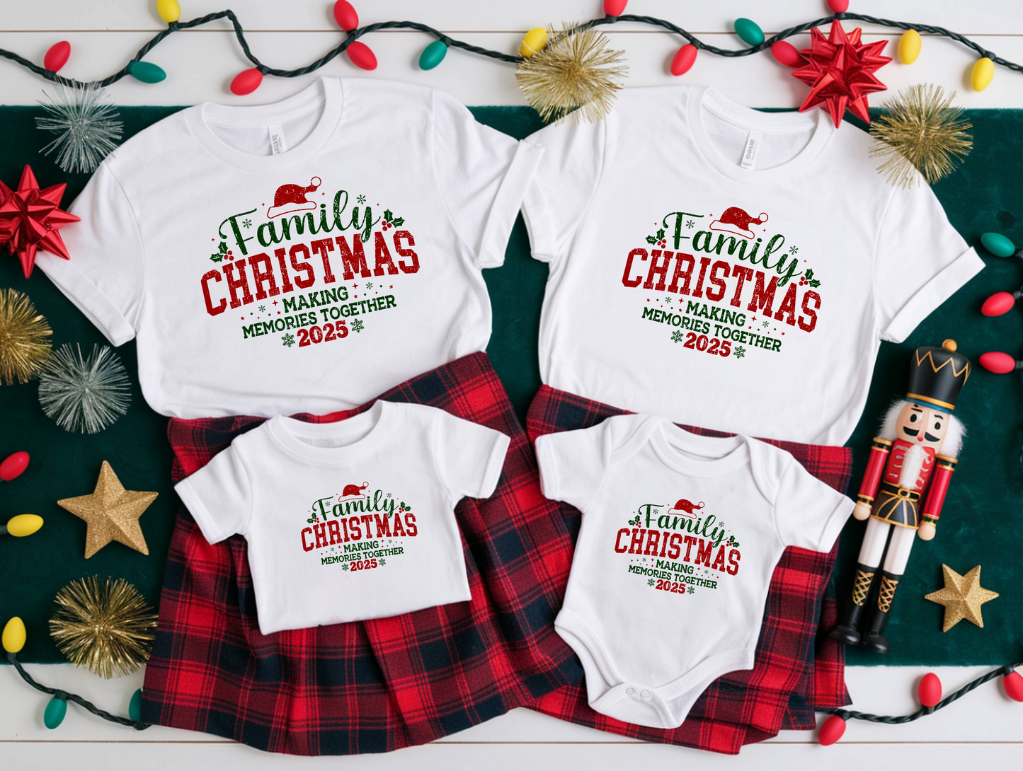 Family Christmas Making Memories Pyjamas | Matching Red Striped PJs