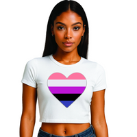 Genderfluid Pride 3 designs Cropped T-Shirt | Pride Wear | Sizes UK 4–28