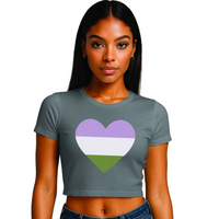 Genderqueer Pride 3 designs Cropped T-Shirt | Pride Wear | Sizes UK 4–28