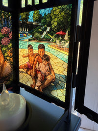 Custom Photo Lantern | Personalised Stained Glass Memorial & Keepsake Lantern