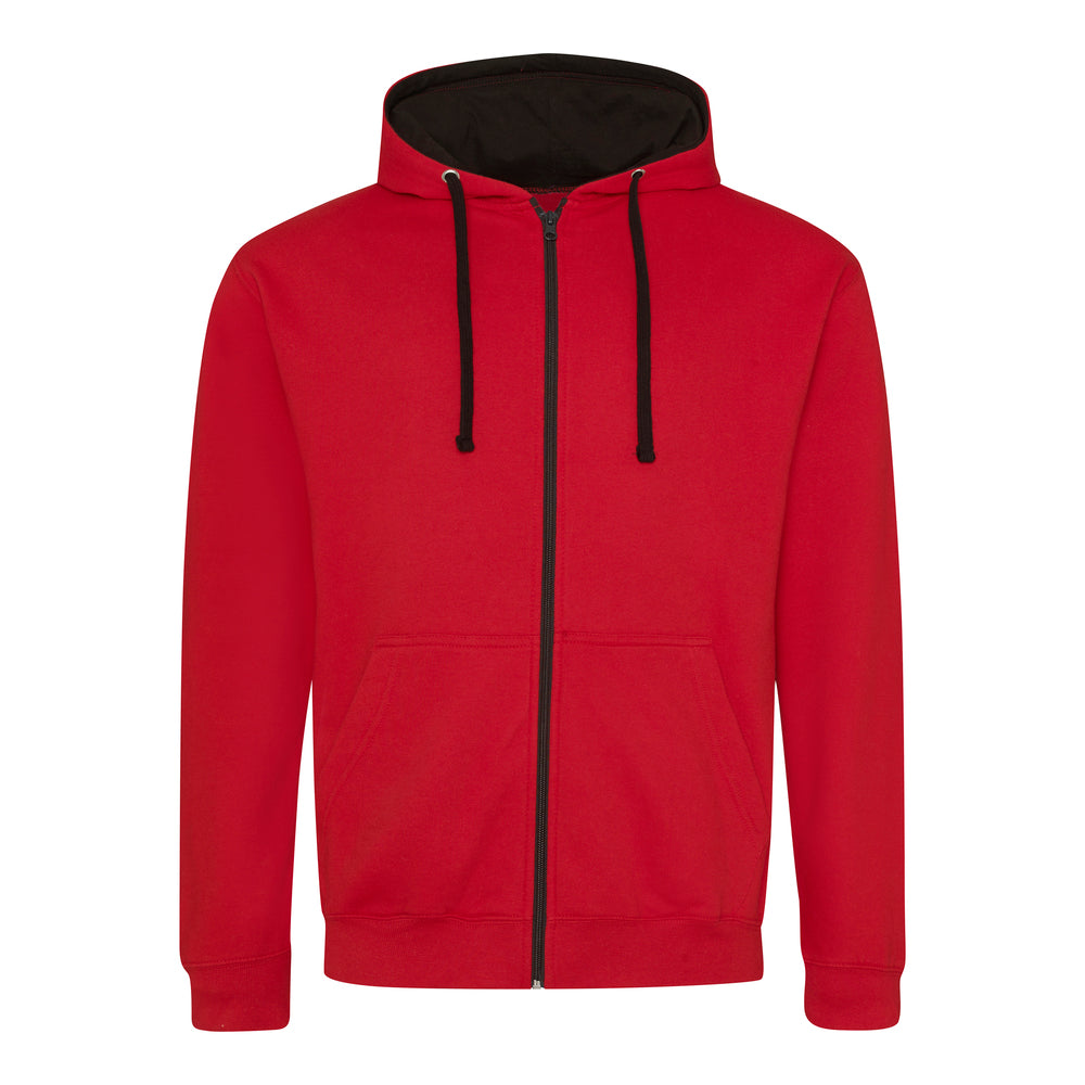 Contrast Leavers Zip Hoodie