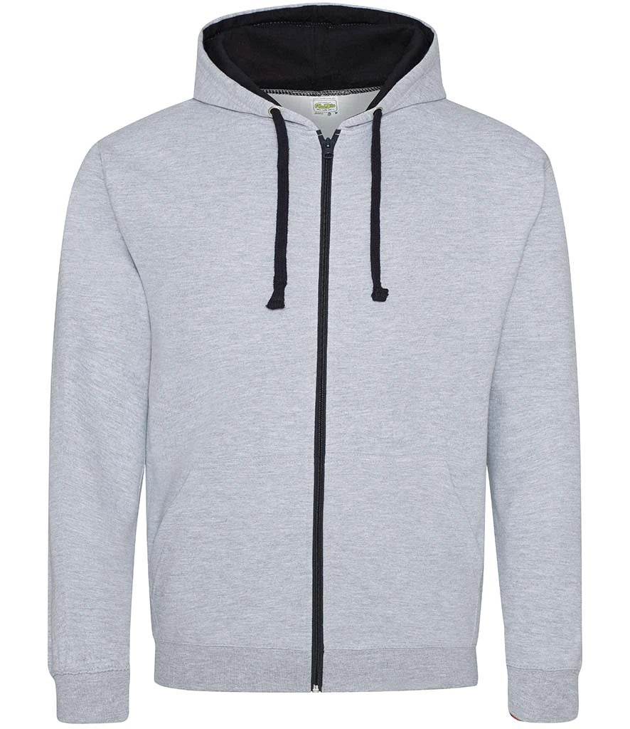 Contrast Leavers Zip Hoodie