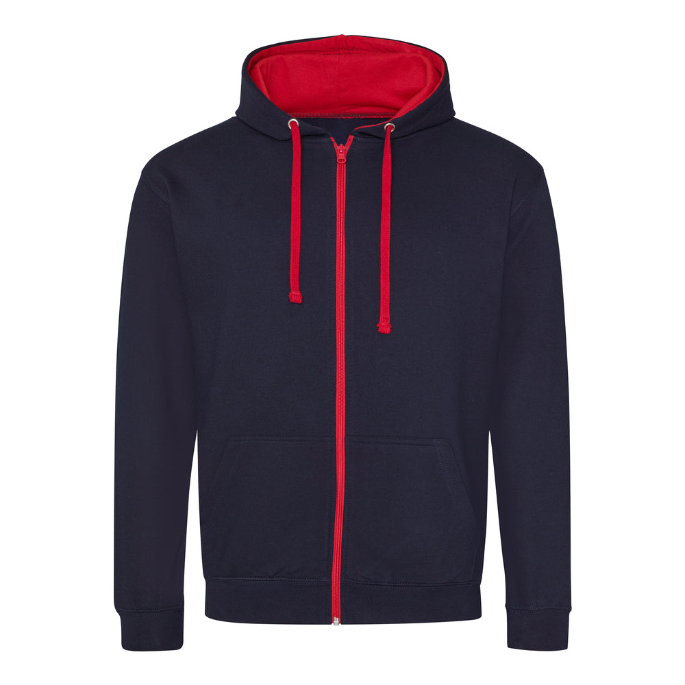 Contrast Leavers Zip Hoodie