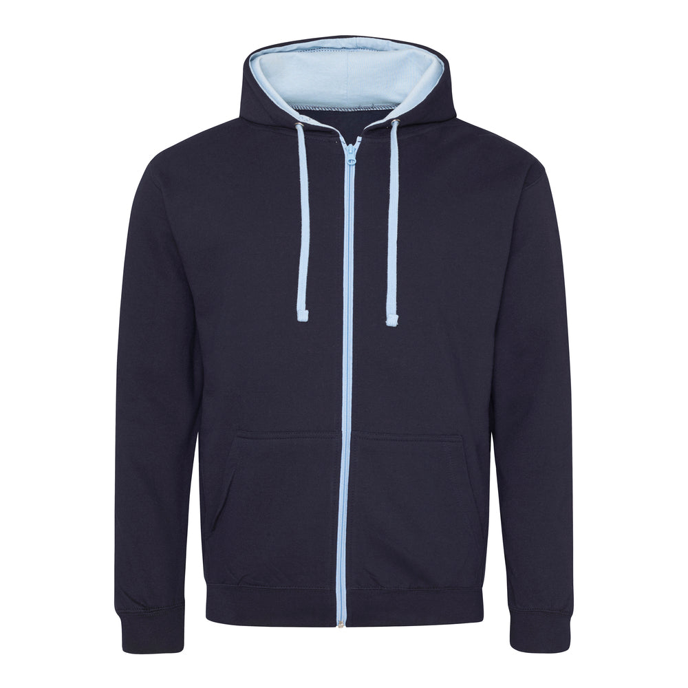 Contrast Leavers Zip Hoodie