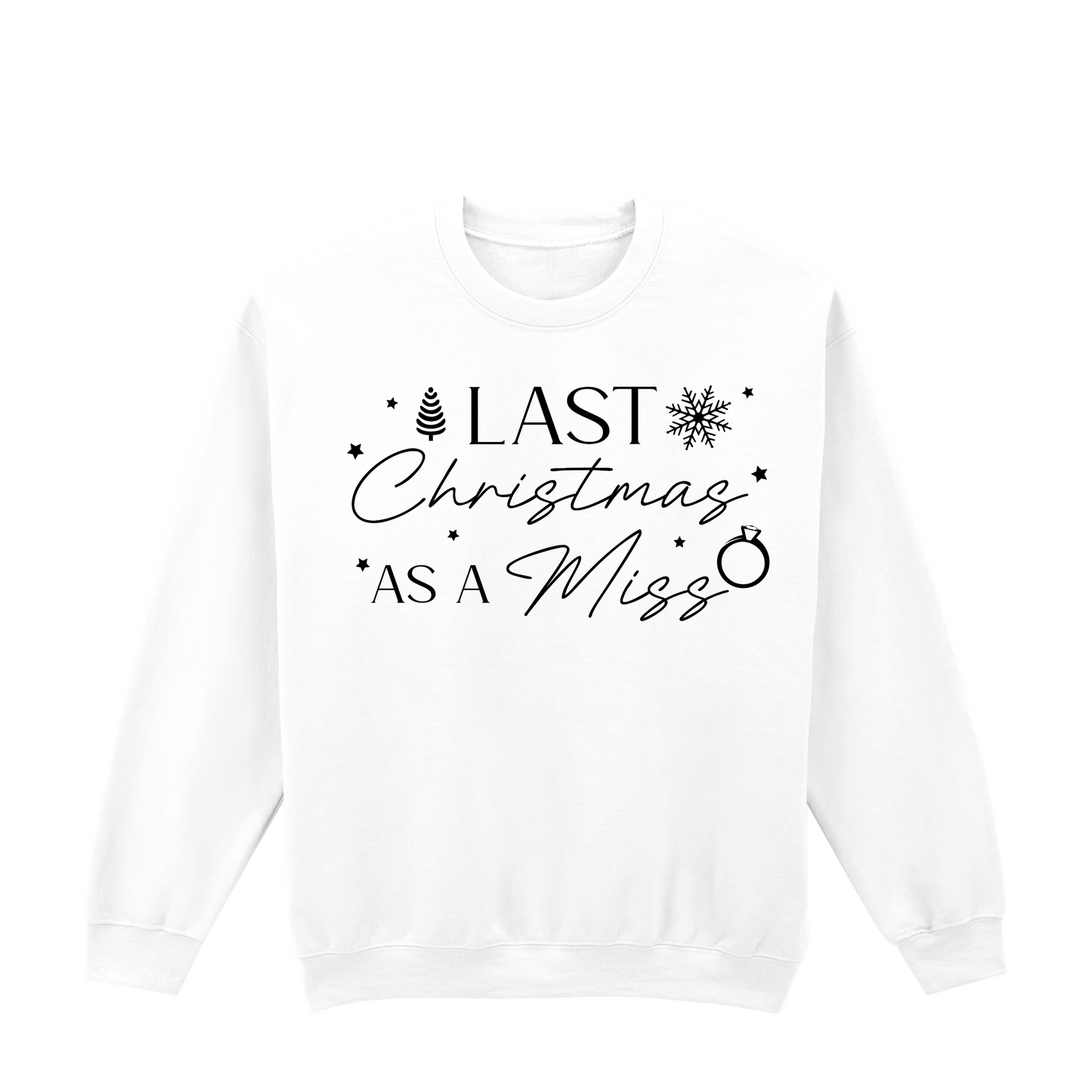 Last Christmas as a Miss Sweatshirt – Bridal festive Jumper (UK 8–36)