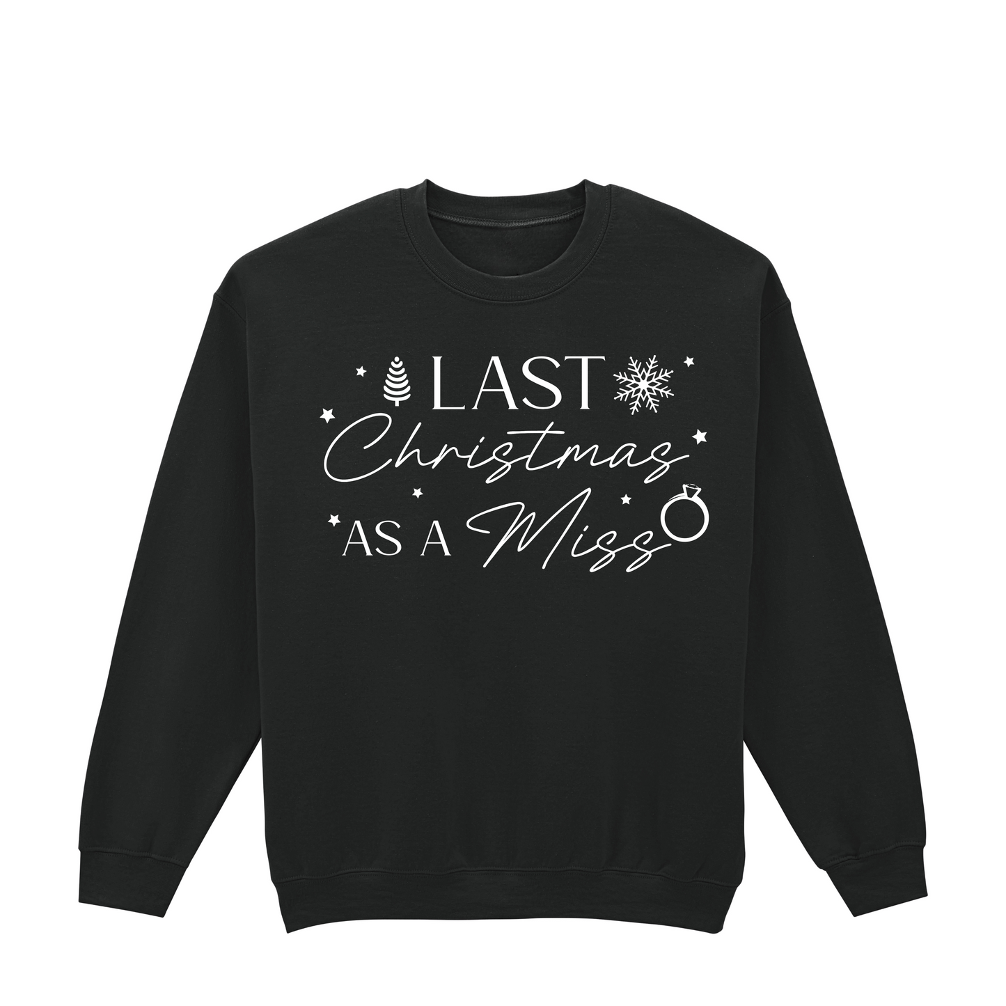 Last Christmas as a Miss Sweatshirt – Bridal festive Jumper (UK 8–36)