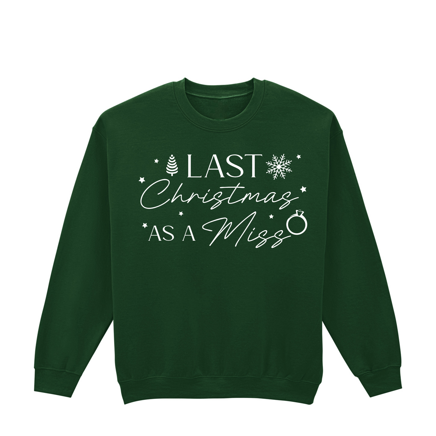 Last Christmas as a Miss Sweatshirt – Bridal festive Jumper (UK 8–36)