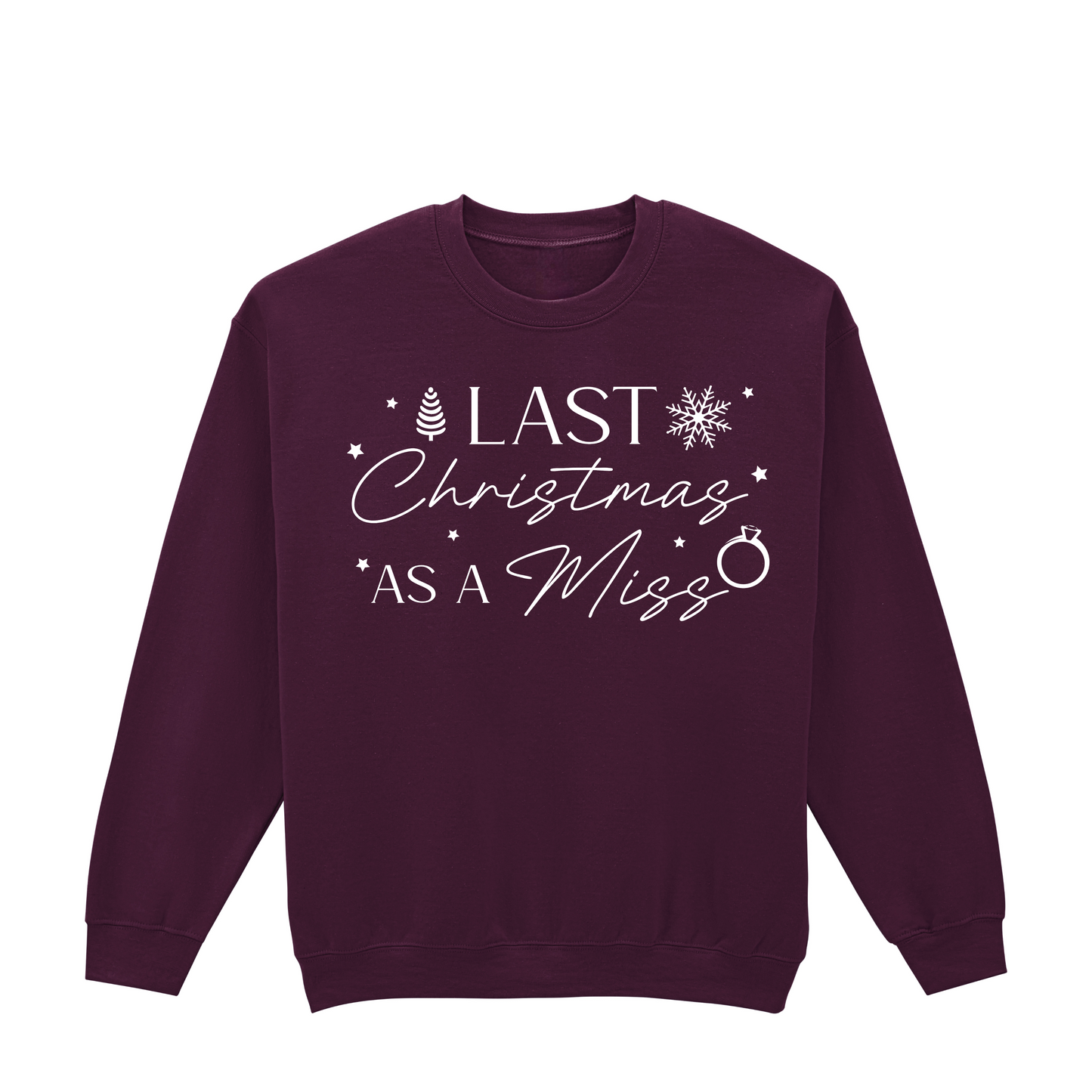 Last Christmas as a Miss Sweatshirt – Bridal festive Jumper (UK 8–36)