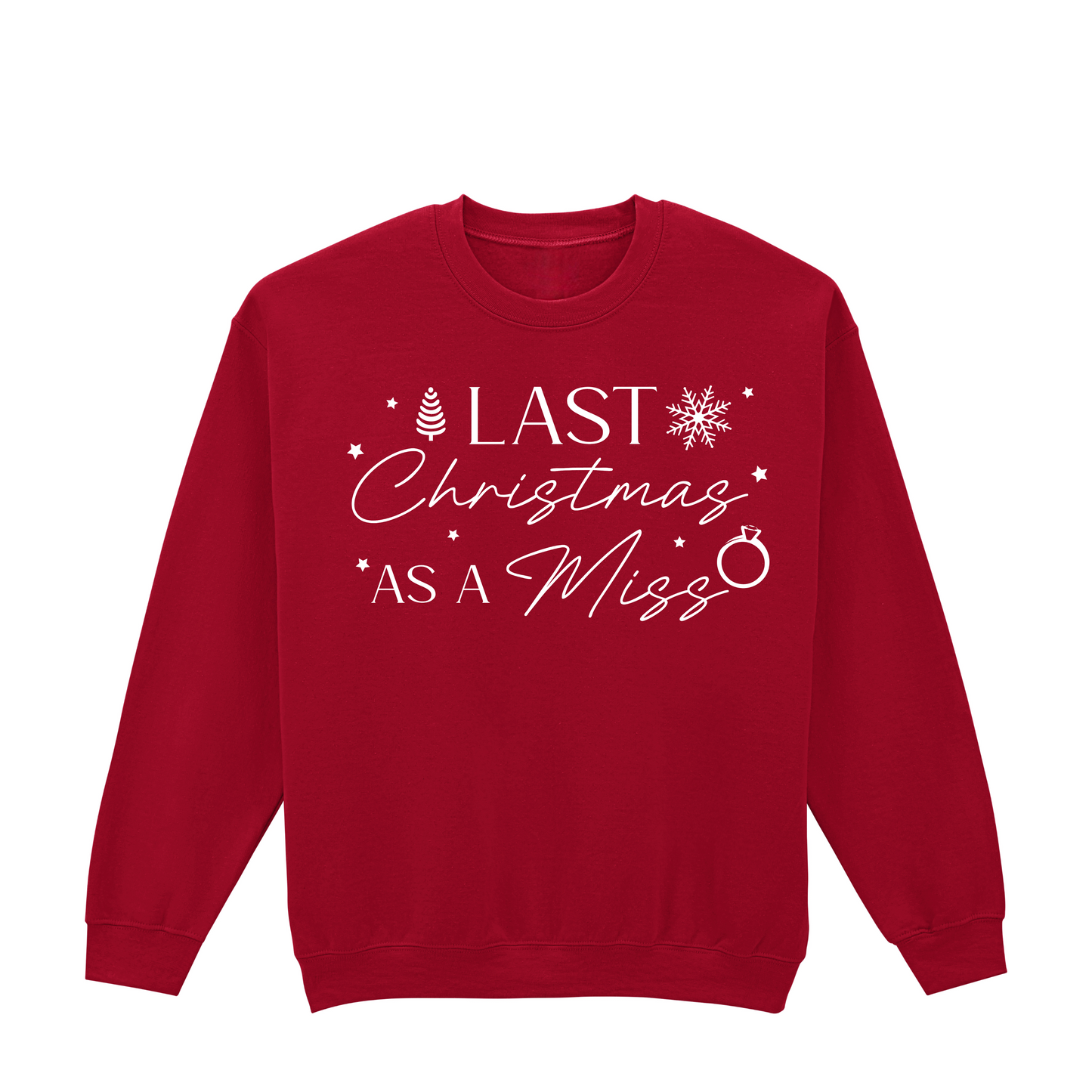 Last Christmas as a Miss Sweatshirt – Bridal festive Jumper (UK 8–36)