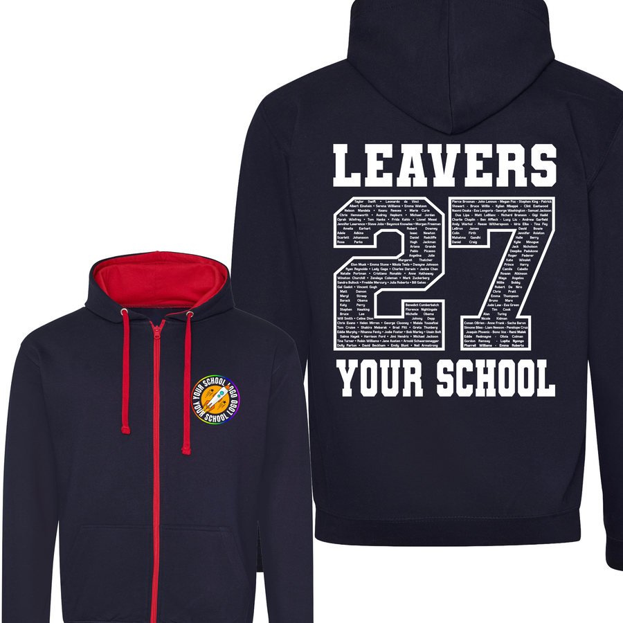 Contrast Leavers Zip Hoodie