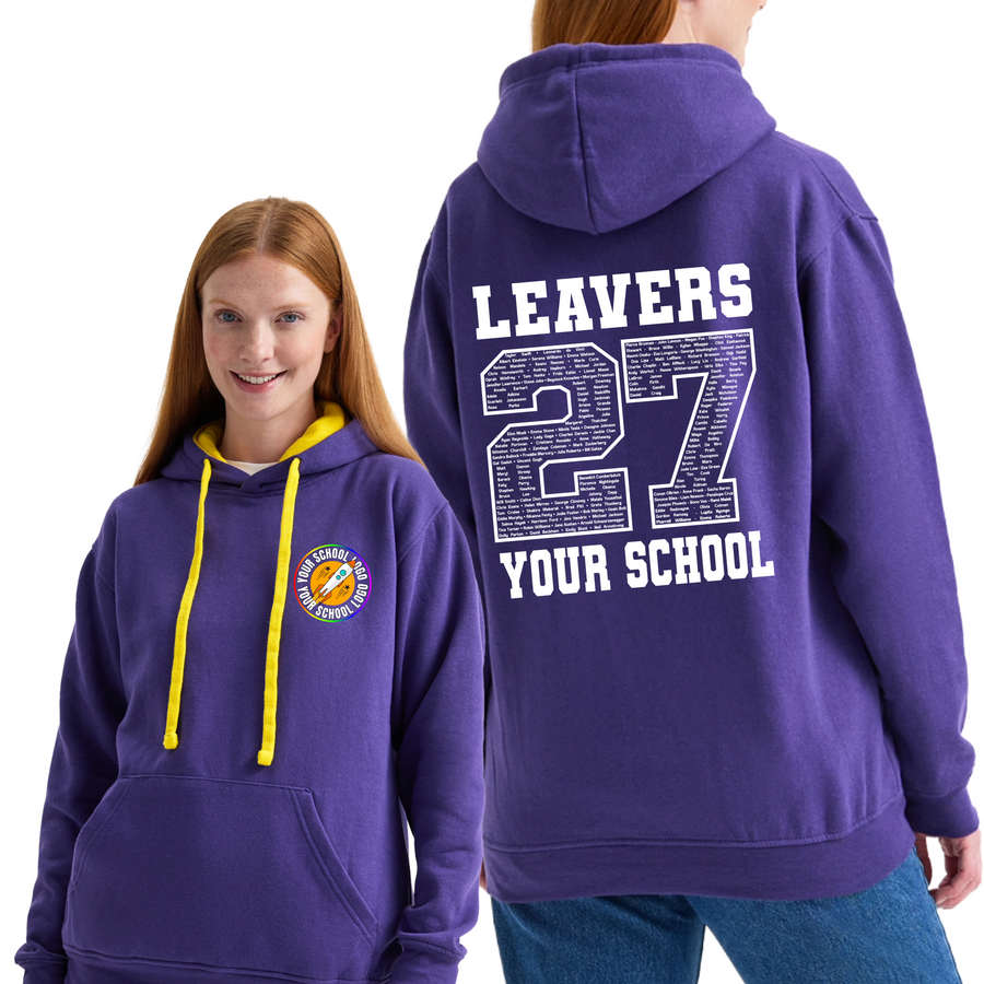 Contrast Leavers Hoodie - Adult sizes only