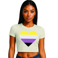 Nonbinary Pride 3 designs Cropped T-Shirt | Pride Wear | Sizes UK 4–28