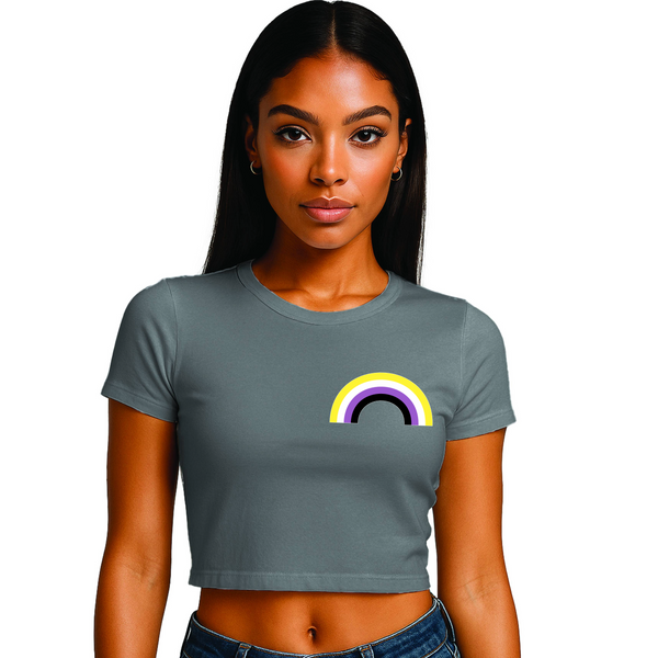 Nonbinary Pride 3 designs Cropped T-Shirt | Pride Wear | Sizes UK 4–28