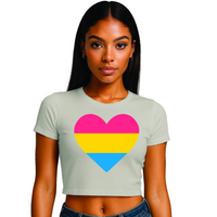 Pansexual Pride 3 designs Cropped T-Shirt | Pride Wear | Sizes UK 4–28