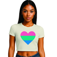 Polysexual Pride 3 designs Cropped T-Shirt | Pride Wear | Sizes UK 4–28
