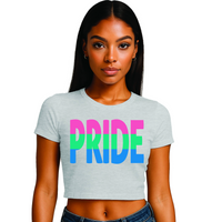 Polysexual Pride 3 designs Cropped T-Shirt | Pride Wear | Sizes UK 4–28