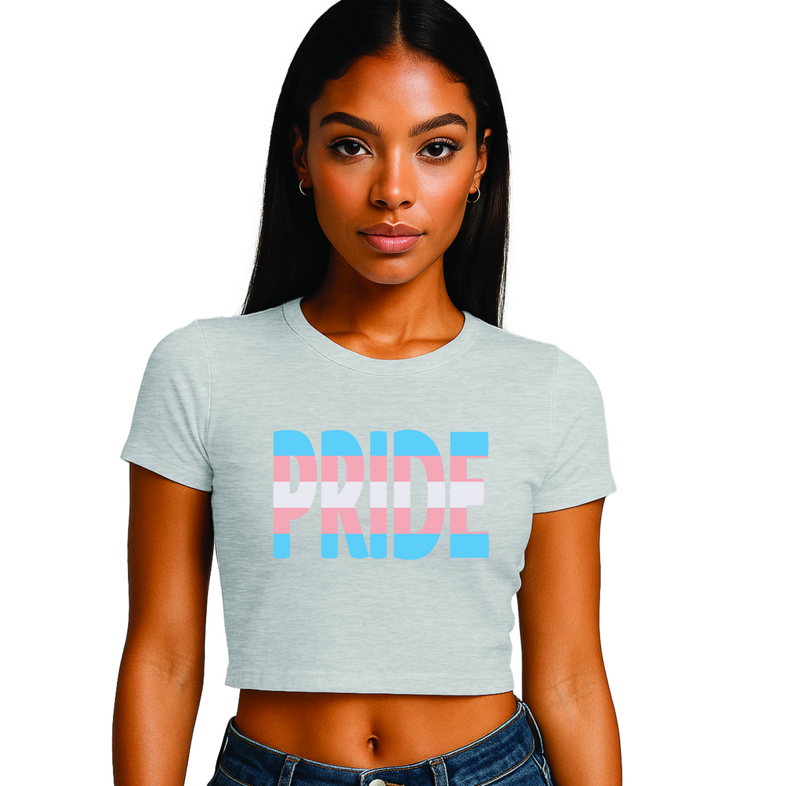 Trans Pride 4 designs Cropped T-Shirt | Transgender Pride Wear | Sizes UK 4–28