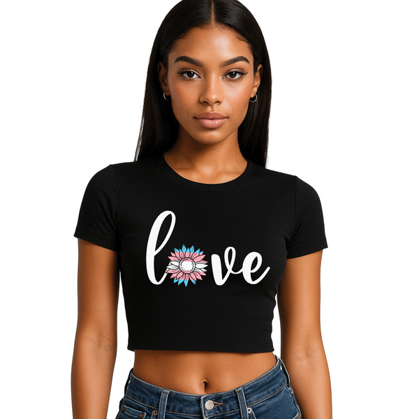Trans Pride 4 designs Cropped T-Shirt | Transgender Pride Wear | Sizes UK 4–28