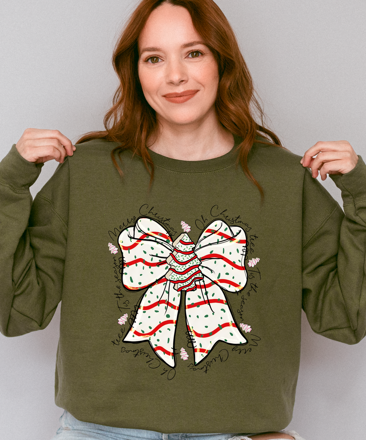 Festive Christmas Bow Sweatshirt - Merry Christmas Jumper in 12 Colours & Plus sizes
