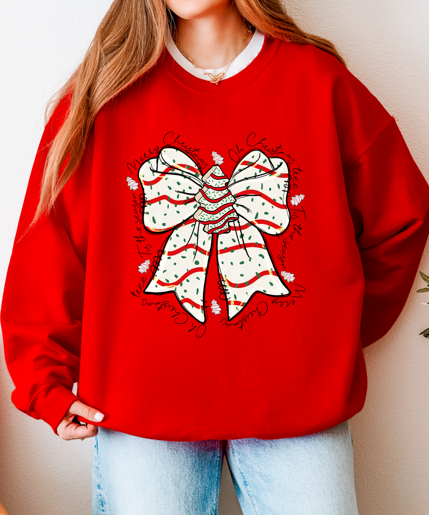 Festive Christmas Bow Sweatshirt - Merry Christmas Jumper in 12 Colours & Plus sizes